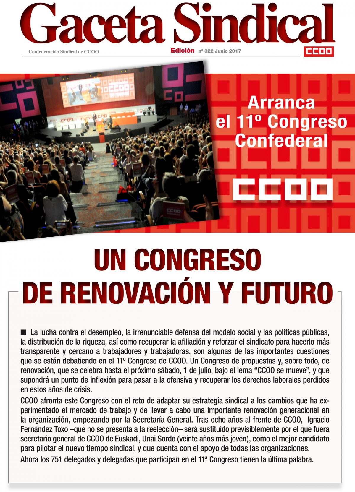 Gaceta Sindical 11 Congreso confederal de CCOO