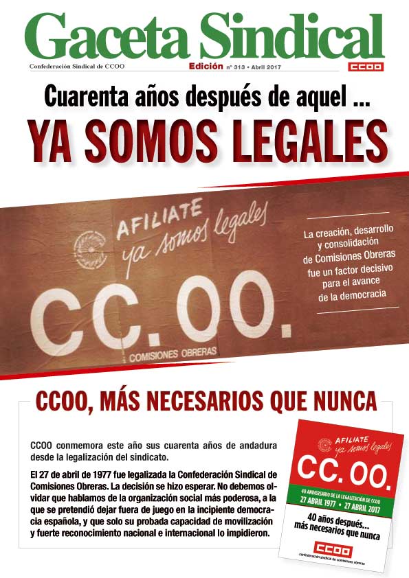 40 aniversario legalizacin de CCOO