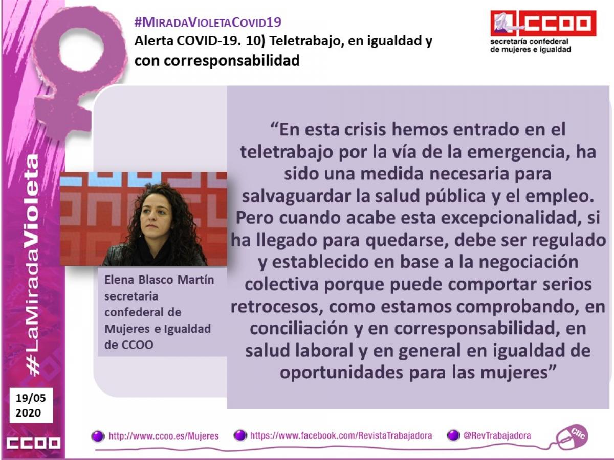 Elena Blasco Martn, secretaria confederal de Mujeres e Igualdad de Comisiones Obreras.