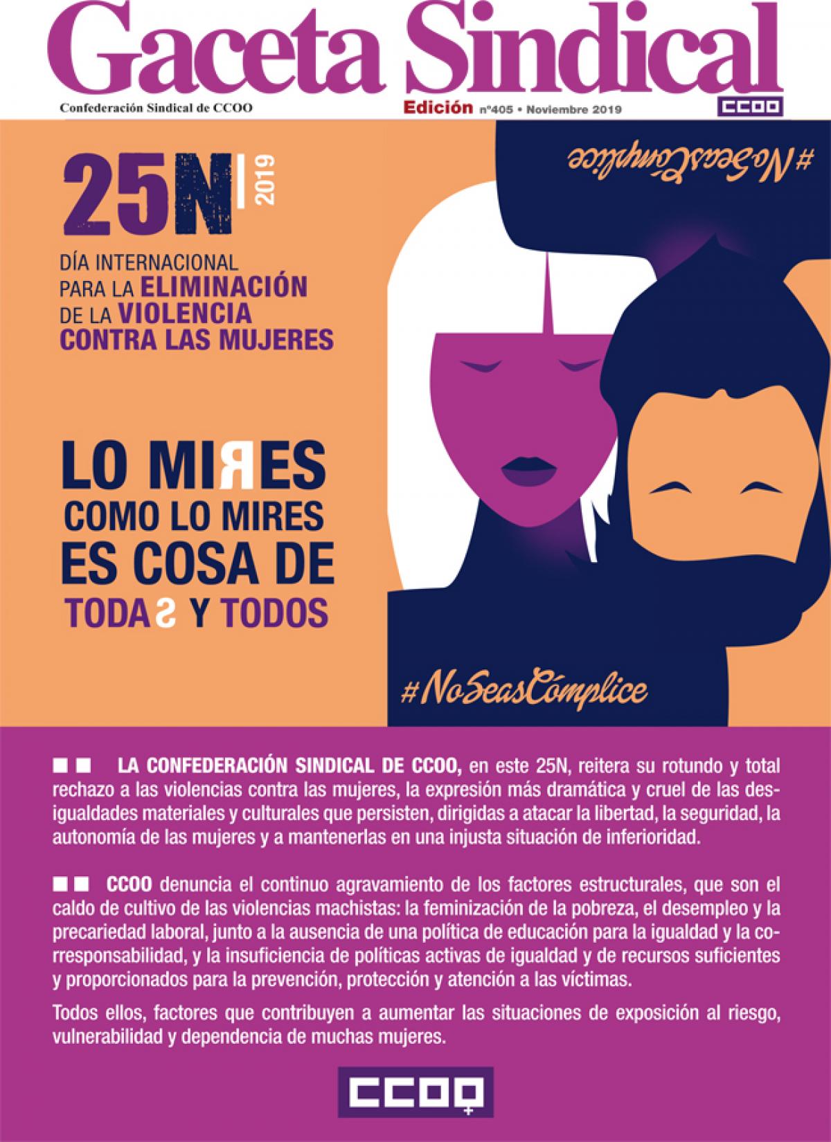 Gaceta Sindical Digital n 405 25N Da Internacional para la eliminacin de la violencia contra las mujeres