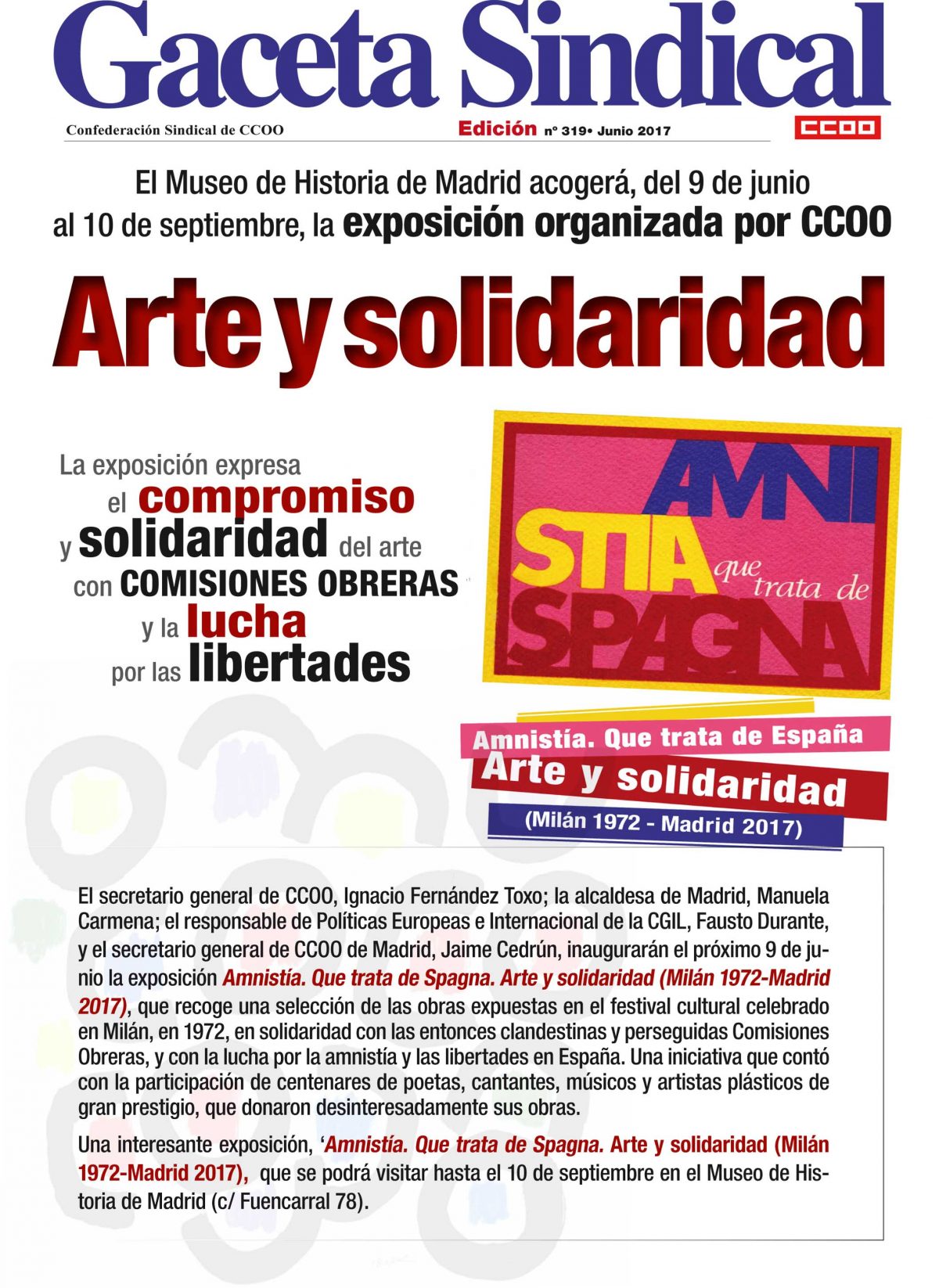 Amnista. Que trata de Spagna. Arte y solidaridad (Miln 1972-Madrid 2017)
