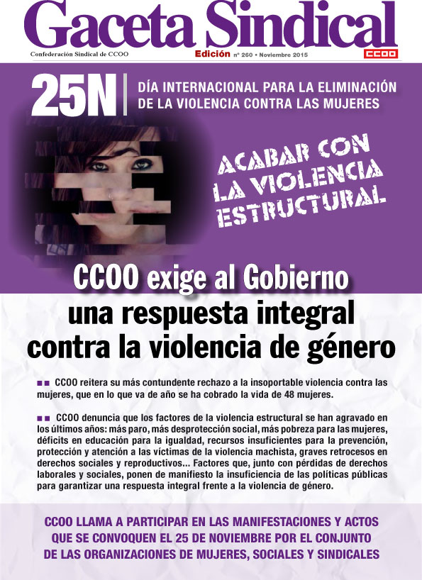 Gaceta Sindical n 260: 25N Da Internacional para la eliminacin de la violencia contra las mujeres