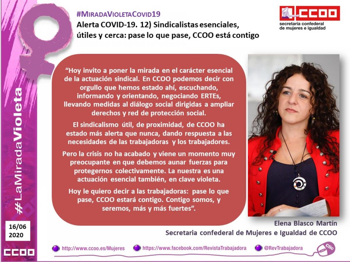 Declaraciones de Elena Blasco Martn, secretaria confederal de Mujeres e Igualdad de Comisiones Obreras.