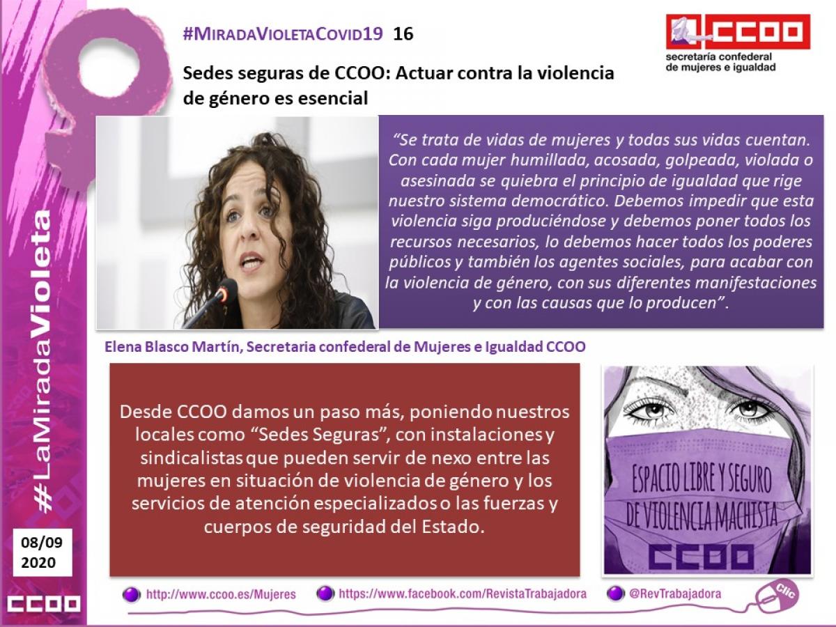 Declaraciones de Elena Blasco Martn, secretaria confederal de Mujeres e Igualdad de CCOO.