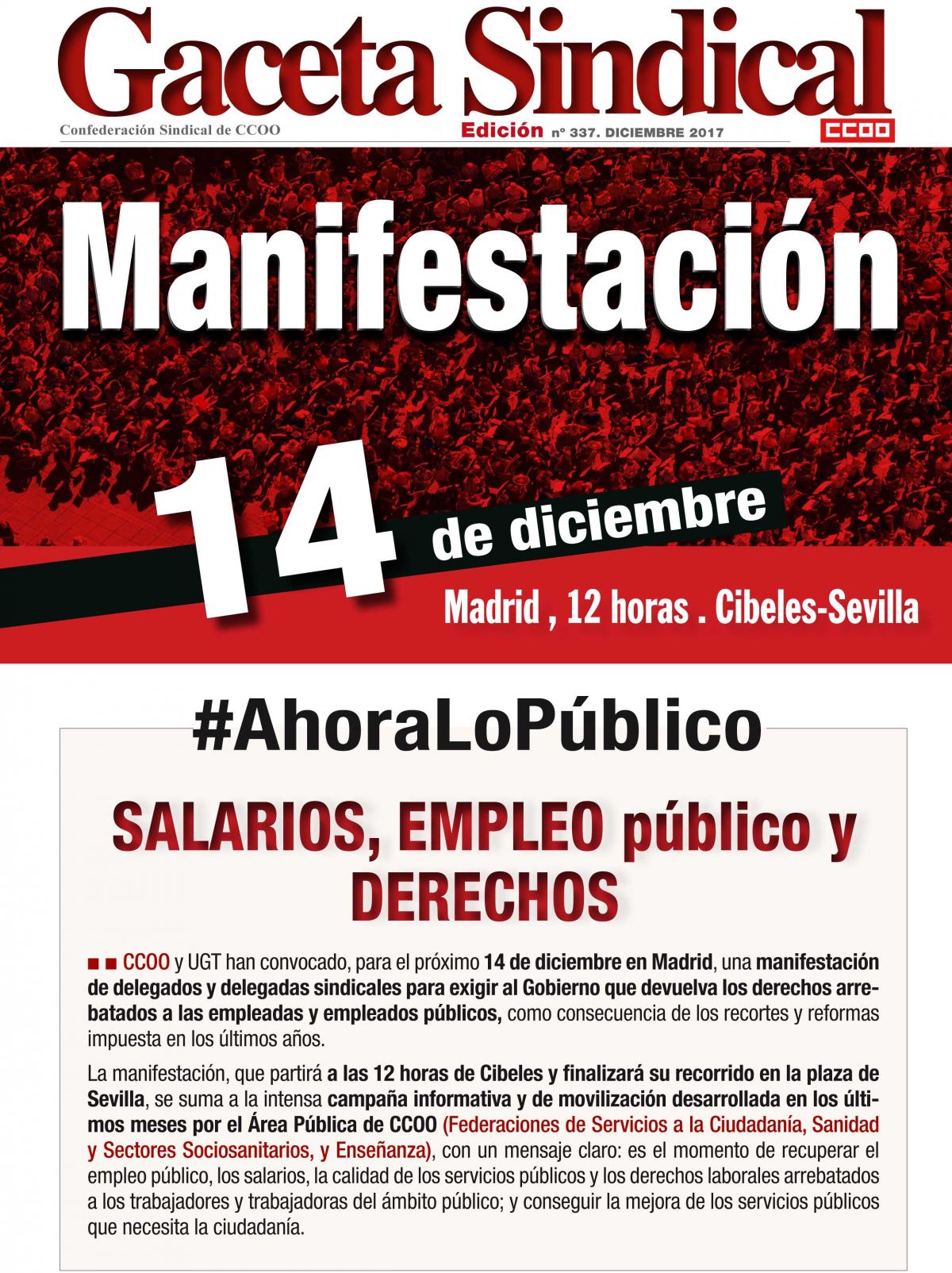 Manifestacin 14D: #AhoraLoPblico. Salarios, Empleo y Derechos