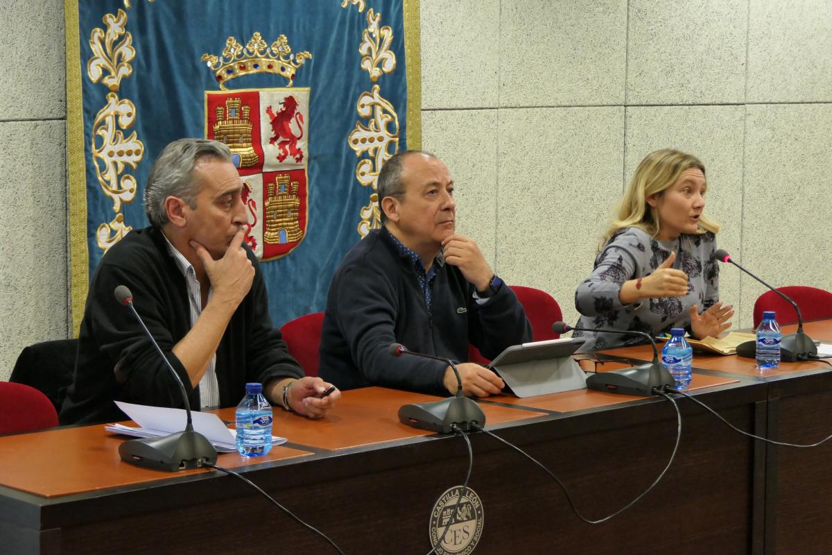 Saturnino Fernndez (i), Carlos Bravo (c) y Carmen Vidal (d) durante la jornada.