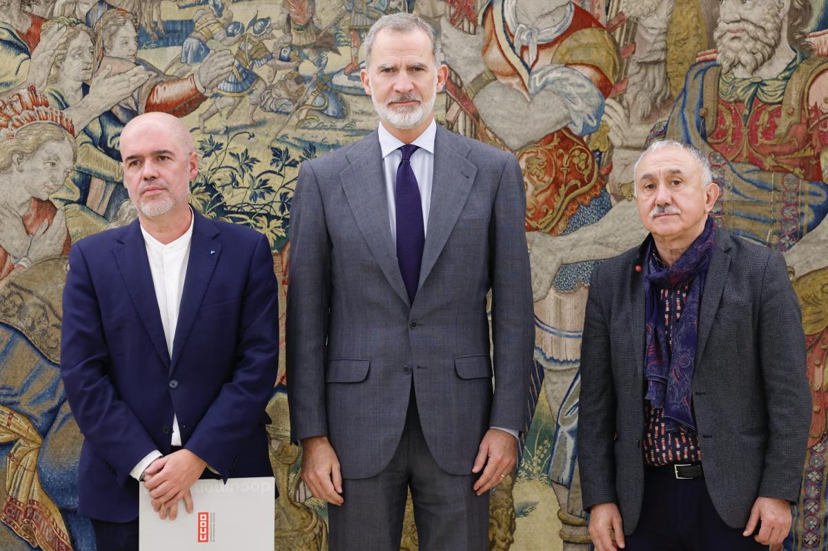 Unai Sordo, Felipe VI y Pepe lvarez