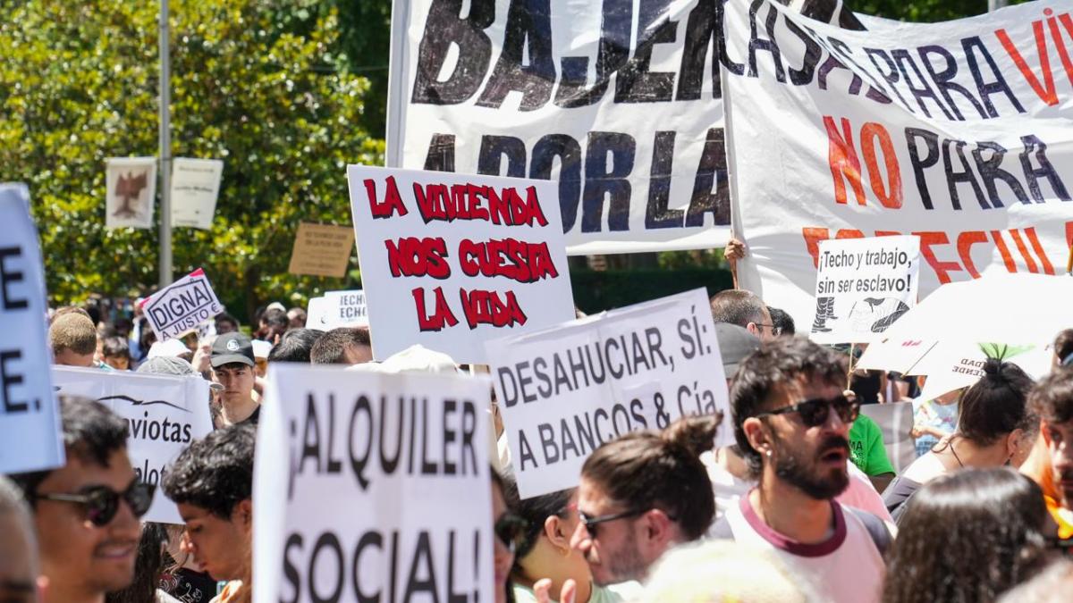 Manifestación por el derecho a la vivienda en Madrid este 24 de mayo