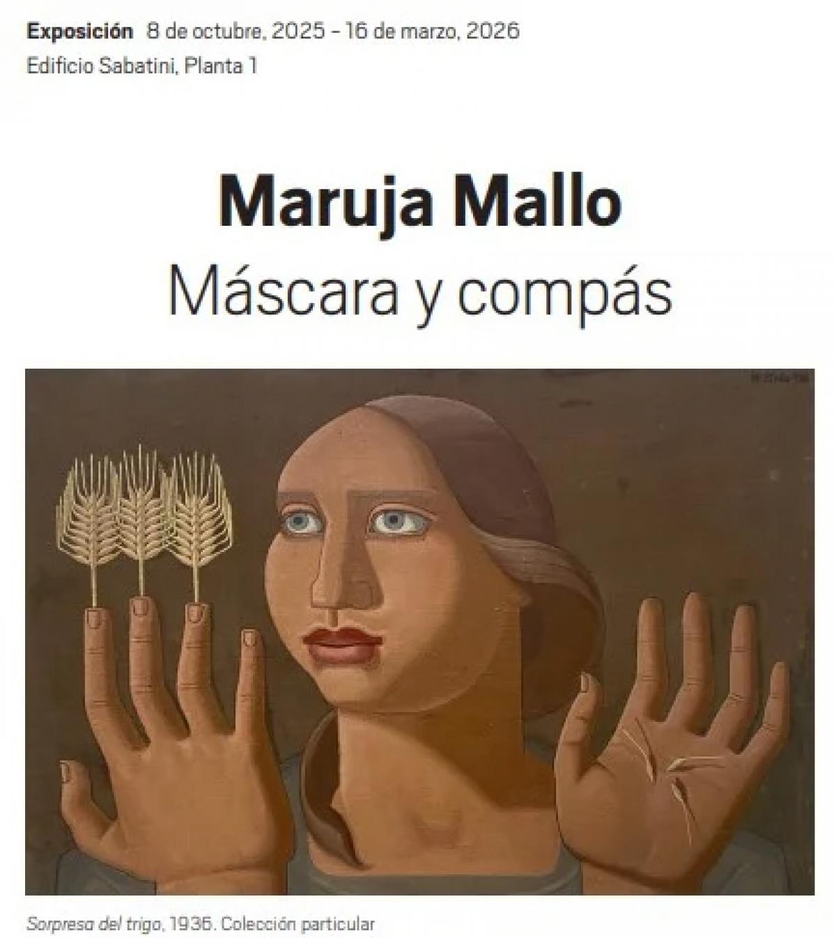 Cartel de la exposición. Maruja Mallo. Máscara y Compás.
