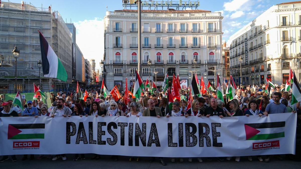 Concentración por Palestina en la Puerta del Sol