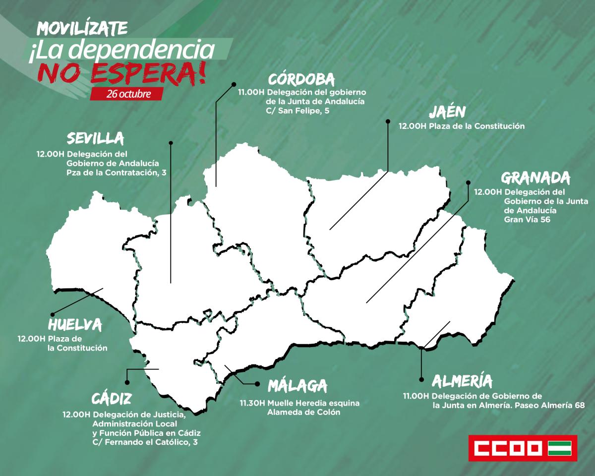 Mapa de movilizaciones por provincias para el 26 de Octubre