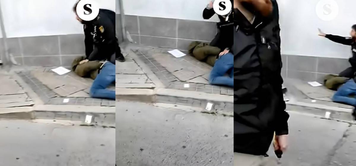 Imágenes de la detención de Serigne Mbaye. Fuente: El Salto.