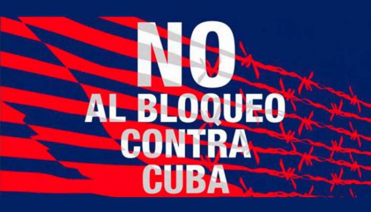 No al bloqueo contra Cuba