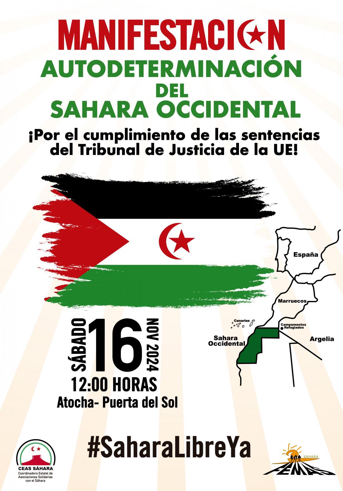 Cartel manifestacin Sahara 16 nov